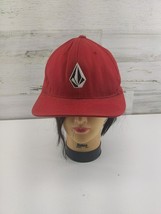 Volcom Full Stone Heather Xfit Hat Adult Size S-M Red Flexfit Baseball Cap - £7.78 GBP