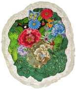 Flamboyant Flowers: Quilted Art Wall Hanging - £255.59 GBP