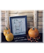 PRiMiTiVe Framed Stitchery Fall/Harvest Pumpkin Welcome - $17.95