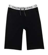 Calvin Klein Boys Logo Waistband Shorts, Large, Black - $19.34
