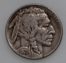 1925-S 5C Buffalo Nickel in Very Fine VF Condition, Natural Color - $84.14