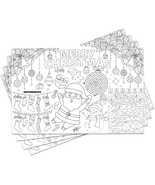 Disposable Santa Place Mats for Kids, 12 Pack - 17&#39;X 11&#39; Paper Table Mat... - $13.10