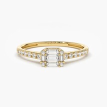 East to West Baguette Cut Minimalist Tiny Wedding Daily Wear Halloween Ring - £80.66 GBP