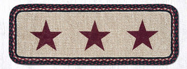 Earth Rugs WW-344 Burgundy Star Wicker Weave Table Runner 13&quot; x 36&quot; - £34.88 GBP