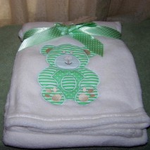 Zak and Zoey Soft &amp; Snuggly Embroidered Teddy Bear Blanket NWT - £6.57 GBP