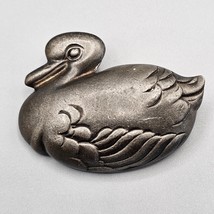 Vintage Pewter Duck Brooch Pin Animal Figural Bird 1.75&quot; - $19.99