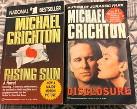 Michael Crichton 2 Book Bundle: Disclosure, Rising Sun  - 1st Editions - £3.45 GBP