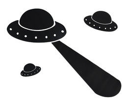 Zeckos Children`s Chalkals Alien Invasion Spaceship Chalkboard Wall Decals - £19.39 GBP