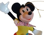 Vintage Disney Ornamento Mickey Mouse Natale Floccato Plastica Sears 70&#39;s - £6.53 GBP