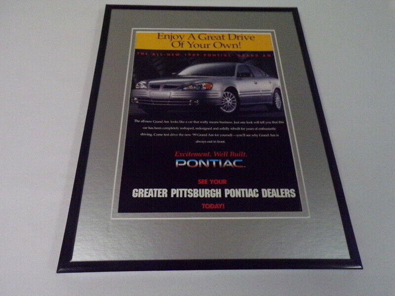 1998 Greater Pittsburgh Pontiac / Grand Am 11x14 Framed ORIGINAL Advertisement - $34.64