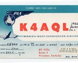 K4AQL QSL Card Pan American Airways Guam M/Sgt Bill Willis  - £11.05 GBP