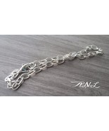 Silver Charm Bracelet Link Cable Chain Bracelet Making Shiny Silver Tone - $7.57 CAD