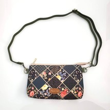 Handmade Gray Diagonal Wild Flower Convertible Clutch Crossbody 10&quot; x 6&quot;... - £25.53 GBP