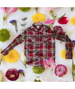 Mossimo Supply Co Red Blue Plaid LS Button Up Shirt Women XL Cotton Comf... - $226.79 MXN