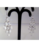 Earrings Chandelier Style Silver and Crystals  - $151.86 MXN