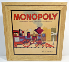 Monopoly Board Game (Parker Brothers, 2001) Wood/Wooden Case Box Complete - £19.95 GBP