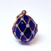 ANTIQUE 19TH CENTURY RUSSIAN Silver Enamel LOCKET Egg Hallmark TOPAZ Moscow - $461.93