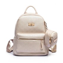  Backpack Women Leather Backpa Vintage Female Sac a Dos Travel Bag Ladies Bagpac - £138.74 GBP