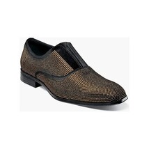 Stacy Adams Starleigh Rhinestone Plain Toe Slip On Black and Gold 25685-715 image 5