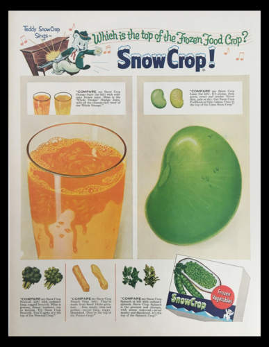 1956 Snow Crop Frozen Vegetables Vintage Print Ad - $14.20