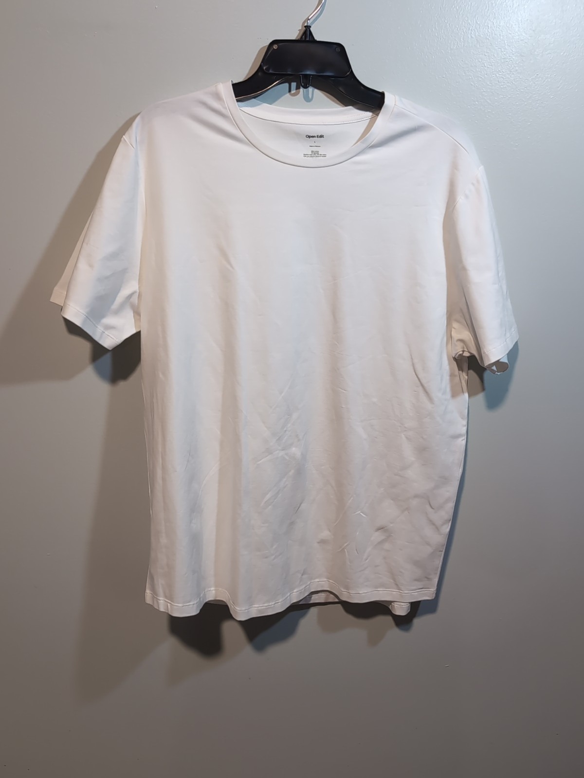 Open Edit Men’s T-Shirt Large White Plaint White Stretch - £7.45 GBP