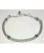9.5&quot; Elegant Crystal Bar Ankle Bracelet - £13.93 GBP