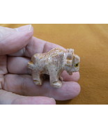 (Y-BUF-41) little white BUFFALO calf bison carving stone gemstone SOAPST... - $12.33 CAD