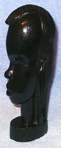 Kenya Africa Hand Carved Ebony Wood Head Figure of Girl Ca.1960&#39;s - £23.55 GBP