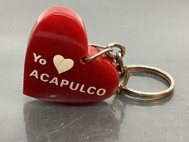Vintage Heart Shaped Keyring Yo Acapulco Keychain Mexico Ancien Porte-Clés - £7.29 GBP