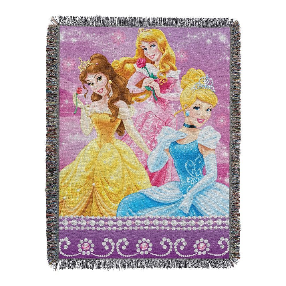 Disney Princesses Sparkle Dream Woven Tapestry Throw Blanket - $31.95