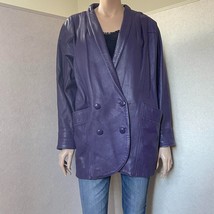Vintage casual 90s purple leather jacket Japan - £174.06 GBP