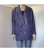 Vintage casual 90s purple leather jacket Japan - £171.32 GBP