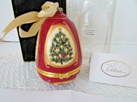 Mr.Christmas Musical Glass Ornament Trinket Box Valerie Xmas Tree Red 4.25&quot;H Mib - £14.76 GBP