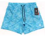 Spyder Swim Blue Printed Volley Swim Shorts Brief Lined Swim Trunks Men&#39;... - £42.66 GBP
