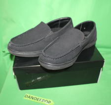 Perry Ellis Portfolio Denny Slip Kids Black Shoes Size 5M with Ultra foam - $39.59