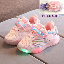 SALE Girls Sneakers Light-Up Breathable Toddler Casual Sport Shoes Kids Trainers - £10.51 GBP+