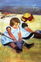 Children Playing on the Beach by Mary Cassatt - Art Print - £17.37 GBP+