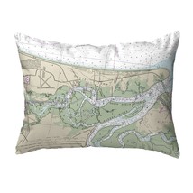 Betsy Drake Amelia Island, FL Nautical Map Noncorded Indoor Outdoor Pillow 16x20 - £43.50 GBP
