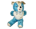 21&quot; VINTAGE / ANTIQUE BLUE + WHITE TEDDY BEAR GOOGLY EYES STUFFED ANIMAL... - $75.05