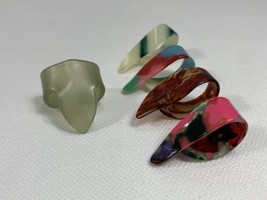 Vintage Guitar Finger Tip Picks Colorful Lot of 5 - $16.83