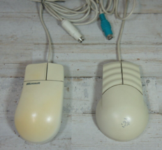 Vintage Lot of 2 Computer Mouse - Packard Bell MUSBJ - Microsoft 91289 *... - £8.53 GBP