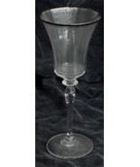 Nice Long Stemmed Wine Goblet, Silver Trim, ELEGANT LOOK, VGC - £13.18 GBP