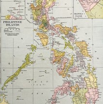 Philippine Islands Map Lithograph 1909 Hammond SE Asia Art Print LGADMap - $754.46 MXN