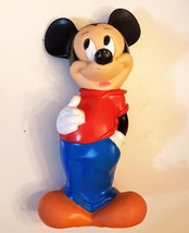 Illco Toy Mickey Mouse Hard Plastic Bank with Plug 11&quot; VTG Walt Disney Figurine - £7.76 GBP