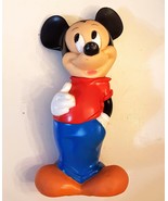 Illco Toy Mickey Mouse Hard Plastic Bank with Plug 11&quot; VTG Walt Disney F... - €8,53 EUR