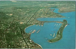 Aerial View Shelter Island San Diego Point Loma &amp; Naval Center Vtg Postcard - £11.83 GBP
