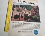 Pan Am Do the Town Vintage Print Ad 1967 Wiltshire, Castle Combe England - £6.30 GBP
