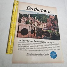 Pan Am Do the Town Vintage Print Ad 1967 Wiltshire, Castle Combe England - £6.37 GBP