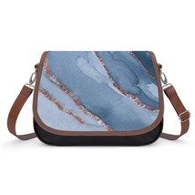 Mondxflaur Marble Messenger Bag for Women PU Leather Crossbody Bag School - £21.62 GBP