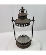 Vintage Gothic Medieval Lantern 16 Inch Tall Metal &amp; Glass - $199.00